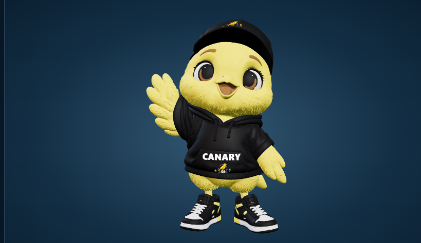 Mascota Canary original con sus colores